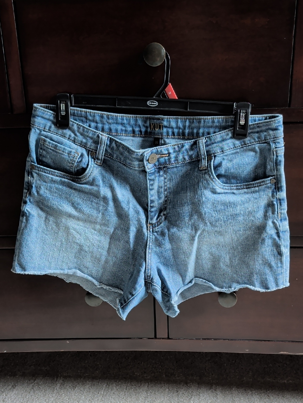 Kut from the Kloth Faded Blue Denim Cutoff Shorts